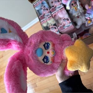 Pink and Yellow Plush Bunny Toy
